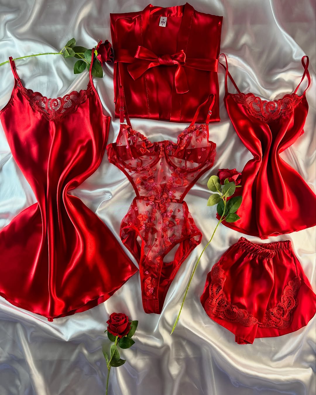 Imported Bridal Silk Nighty & Lingerie Set